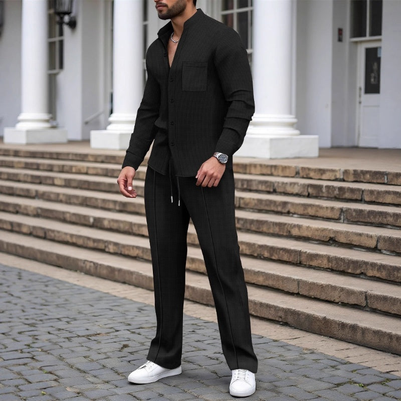 Men's Casual Waffle 2-Piece Set – Comfortable Fabric, Modern Fit & Versatile Style👖